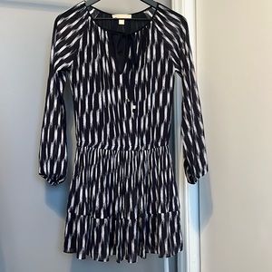 Michael Kors navy and white dress with gold hardware